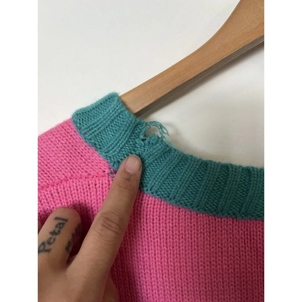 Show Me Your Mumu Pink Ski In Oversized Sweater Size L/XL
